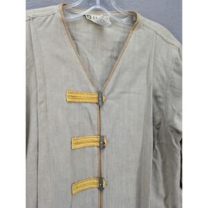 Tribe A People United Jacket Women's Sz L Hand Woven Cotton Toggle Closure Boho